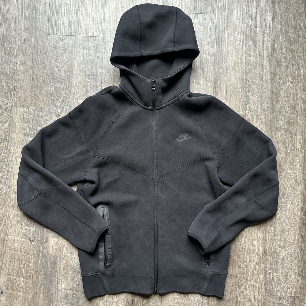 Nike Tech Fleece Windrunner Full Zip Hoodie Black HV0949-010 Men's Size Medium M